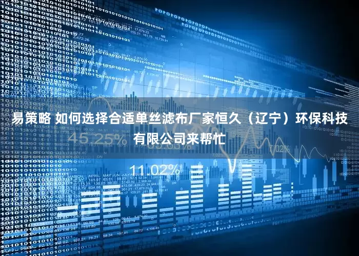 易策略 如何选择合适单丝滤布厂家恒久（辽宁）环保科技有限公司来帮忙